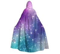 cchgnm Magic Space Print Halloween Role Playing Costume,Medieval Retro Wizard Robe, Adult Hooded Knight Cape For Men And Women