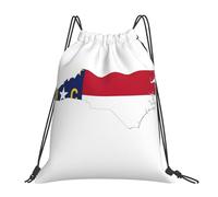 cchgnm North Carolina State Flag Map Print Lightweight And Foldable Drawstring Gym Bag,Multi-Functional Sports Yoga Travel Storage Bag