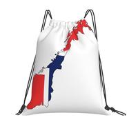 cchgnm Norwegian Flag Map Print Lightweight And Foldable Drawstring Gym Bag,Multi-Functional Sports Yoga Travel Storage Bag