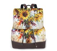 cchgnm Oil Painting Sunflower Print Elegant Lightweight Women'S Backpack Is Suitable For Various Occasions Such As Work,Travel,And Dates.