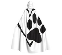 cchgnm Pawprint Print Halloween Role Playing Costume,Medieval Retro Wizard Robe, Adult Hooded Knight Cape For Men And Women