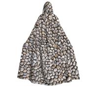 cchgnm Pebble Stone Print Halloween Role Playing Costume,Medieval Retro Wizard Robe, Adult Hooded Knight Cape For Men And Women