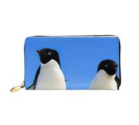 cchgnm Penguin Print Classic Leather Long Clutch Wallet,Stylish Men'Sand Women's Wallet with Zipper and Multiple Card Slots.