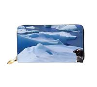 cchgnm Penguin Print Print Classic Leather Long Clutch Wallet,Stylish Men'Sand Women's Wallet with Zipper and Multiple Card Slots.