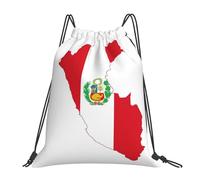 cchgnm Peru Flag Map Print Lightweight And Foldable Drawstring Gym Bag,Multi-Functional Sports Yoga Travel Storage Bag