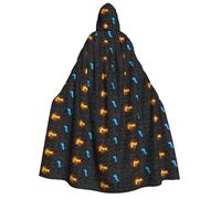 cchgnm Question Mark Print Halloween Role Playing Costume,Medieval Retro Wizard Robe, Adult Hooded Knight Cape For Men And Women
