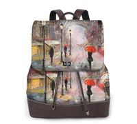 cchgnm Rainy Street In Paris Print Elegant Lightweight Women'S Backpack Is Suitable For Various Occasions Such As Work,Travel,And Dates.