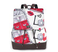 cchgnm Red Heart Lips And Love Print Elegant Lightweight Women'S Backpack Is Suitable For Various Occasions Such As Work,Travel,And Dates.