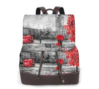 cchgnm Red London Street Print Elegant Lightweight Women'S Backpack Is Suitable For Various Occasions Such As Work,Travel,And Dates.