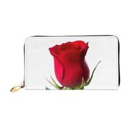 cchgnm Red Rose Psd Print Classic Leather Long Clutch Wallet,Stylish Men'Sand Women's Wallet with Zipper and Multiple Card Slots.