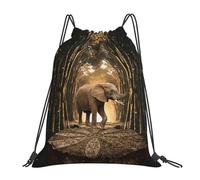 cchgnm Sculpture Elephant Print Lightweight And Foldable Drawstring Gym Bag,Multi-Functional Sports Yoga Travel Storage Bag