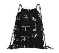 cchgnm Skull Yoga Print Lightweight And Foldable Drawstring Gym Bag,Multi-Functional Sports Yoga Travel Storage Bag