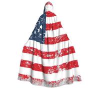 cchgnm Stars And Stripes Print Halloween Role Playing Costume,Medieval Retro Wizard Robe, Adult Hooded Knight Cape For Men And Women