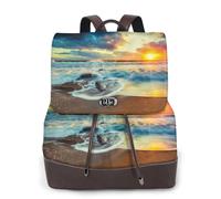 cchgnm Sunset Beach Print Elegant Lightweight Women'S Backpack Is Suitable For Various Occasions Such As Work,Travel,And Dates.