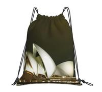 cchgnm Sydney Opera House Print Lightweight And Foldable Drawstring Gym Bag,Multi-Functional Sports Yoga Travel Storage Bag