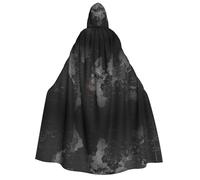 cchgnm Time Zone Map Print Halloween Role Playing Costume,Medieval Retro Wizard Robe, Adult Hooded Knight Cape For Men And Women