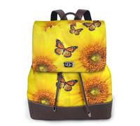 cchgnm Yellow Flowers Butterflies Print Elegant Lightweight Women'S Backpack Is Suitable For Various Occasions Such As Work,Travel,And Dates.