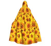cchgnm Yellow Sunflower 2 Print Halloween Role Playing Costume,Medieval Retro Wizard Robe, Adult Hooded Knight Cape For Men And Women