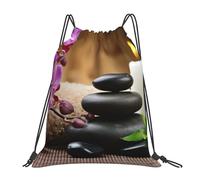 cchgnm Zen Stone Print Lightweight And Foldable Drawstring Gym Bag,Multi-Functional Sports Yoga Travel Storage Bag