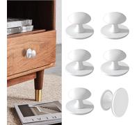 CcHhyyt Pack of 6 Self-Adhesive Knobs for Cupboard, White, Self-Adhesive Cabinet Knobs Made of Stainless Steel, Knob for Sticking for Drawers, Shower Door, Mirror Cabinet, Glass Door, Door Knob, No