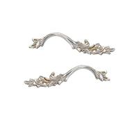 CcHhyyt Retro Deluxe Silver Metal Flowers Design Knobs Handles Pulls for Dresser Drawer Kitchen Cupboard Bathroom Cabinet Closet (2pcs/Set)