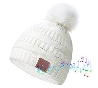 CCHKFEI Bluetooth Beanie Hat Womens Winter Knit Hat with Speakers & Mic, Music Beanie Hat with Wireless Headphones Unique Christmas Stocking Fillers for Running Cycling Skiing