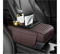 CCHMQ Car Armrest Box Cover Mat for Cadillac Escalade/ESV 2016-2020 2021 2022 2023 2024 2025 2026, Leather Middle Console Cover Stylish Car Decoration Accessories,B-Coffee