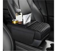 CCHMQ Car Armrest Box Cover Mat for Mercedes Benz E Class 1993-2020 2021 2022 2023 2024 2025 2026, Leather Middle Console Cover Stylish Car Decoration Accessories,A-Black