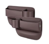 CCHMQ Car Seat Side Pocket Organizer for Renault Twingo III Life Zen Intens Vibes 2014-2022 2023 2024 2025 2026, Gap Filler Organiser Small Items Accessories,D-Brown
