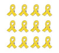 ccHuDE 12 Pcs Yellow Ribbon Pin Classic Metal Hope Brooches Enamel Lapel Pins Awareness Support Brooches Celebration Jewelry Brooch Retro Clothes Badge Pins
