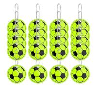 ccHuDE 20 Pcs 5cm Soccer Ball Keychains Small Reflector Pendants Charms Football Key Rings Sports Ball Key Chains Party Favors Soccer Keychains Reflective Pendants