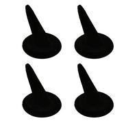 ccHuDE 4 Pcs Black Velvet Finger Ring Display Stand Cone Ring Holder Rack Jewelry Holder Showcase