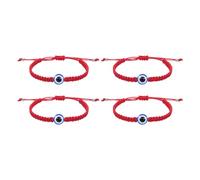 ccHuDE 4 Pcs Evil Eye Braided Bracelets Handmade String Bracelet Adjustable Cord Bracelet Lucky Friendship Bracelets, 15-28cm, no gemstone