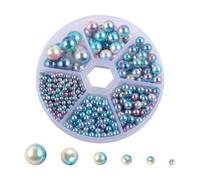 ccHuDE 700 Pcs Plastic Imitation Pearls Small Gradient Pearls No Hole Pearls Jewelry Making Pearls Decorative Craft Pearls with Clear Box Dark Pink Blue