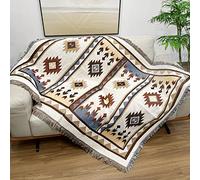 CCHYF Aztec Throw Blanket, Native American Blanket, Southwestern Boho Decoration, Reversible Woven Tassels, Mexican Blankets and Throws for Couch, Bed, Chair, Wall, Living Room, Outdoor, Travel,