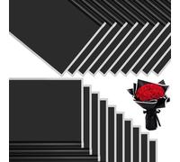 CCIJESW 20 Sheets Flower Bouquet Wrapping Paper, 22.4 x 22.4 in Waterproof Korean Floral Wrapping Paper for Bouquets, Florist Flower Arrangements Supplies for Wedding Graduation DIY -Black-3-1