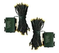 CCILAND 2 Pack Christmas Tree String Lights Battery Powered, 10M 100 LED Outdoor with Auto Timer Fairy Lights for Bedroom Xmas Tree Patio Decoration (Warm White)