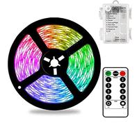 CCILAND 3m Battery Powered LED Strip Lights with Remote Control, Waterproof Flexible Adhesive Strip Lighting Indoor & Outdoor for TV, Desk, Table, Garden, Dining Bed Room, Boat, Kitchen, Christmas
