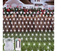 CCILAND Battery Net Lights 1.5M x 1.5M 100 LED with Remote 8 Modes Timer