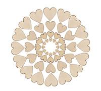 CCINEE 100 Pieces Natural Wooden Hearts Wooden Embellishments Wooden Crafts Christmas Hanging Decorations