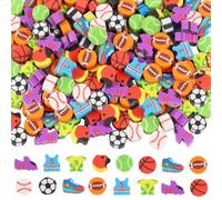 CCINEE 120Pcs Mini Sports Balls Erasers, Fun Classroom Pencil Erasers Novelty Football Basketball Bulk for Party Gifts Bag Stuffers School Classroom Prize Reward