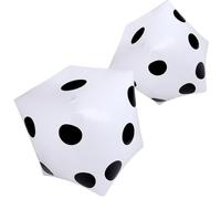 CCINEE 2 PCS Jumbo Inflatable Dice, 20 Inch White and Black Giant Inflatable Dice Balloons for Indoor Outdoor Broad Game Ludo Lawn Beach Pool Party Favor Decoration