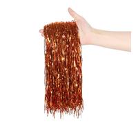 CCINEE 2000 Strands Christmas Tinsel Icicles, 19.7 Inch Bright Mylar Foil Icicle for Xmas Tree, Halloween, Birthday, Wedding, Holiday Party Hanging Decoration, Bronze