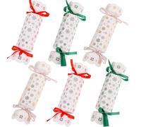 CCINEE 24 Packs Christmas No Snap Cracker Gift Treat Boxes, DIY Snowflake Xmas No Snap Candy Gift Boxes with Ribbon for Christmas Party Table Favors Holiday Dinner Decoration