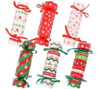CCINEE 24 Packs Christmas No Snap Cracker Party Favor Boxes, Snowflake Gingerbread Gift Candy Treat Boxes Empty Craft Your Own Xmas No Snap Crackers for Christmas Table Favors Holiday Dinner
