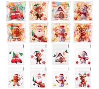 CCINEE 240pcs Christmas Cookie Bags, Self-sealing Cellophane Treat Bags for Holiday Gifts&Party Favors(3.94x3.94 Inch)