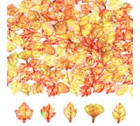 CCINEE 240Pcs Mini Resin Fall Leaves for Crafts, Fake Miniatures Tiny Maple Leaves Charms for Autumn Dollhouse Fairy Garden Landscape Decoration