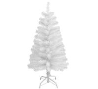 CCINEE 3Ft Artificial White Tabletop Hinged Christmas Tree with Metal Stand - 130 Branch Tips Mini Christmas Tree for Xmas Party Supplies Home Indoor Decoration