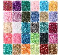 CCINEE 4MM Loose Sequins, Bulk 30 Assorted Color 25000PCS Rainbow Round Cup Sequins Embroidery Spangles with Holes for Sewing Craft Nails Decorations Art DIY