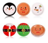 CCINEE 50Pcs Christmas Paper Plates Bulk, 7in Disposable Christmas Paper Dessert Dinner Plates Cute Santa Claus Snowman Gingerbread Penguin Plate for Holiday Dining Kitchen Table Xmas Party Supplies